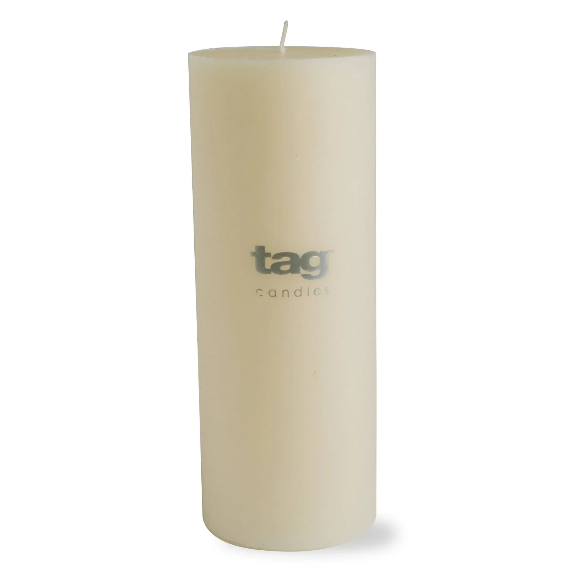 Tag 3x8" Unscented Long Burning Pillar Candle, Ivory (100067)