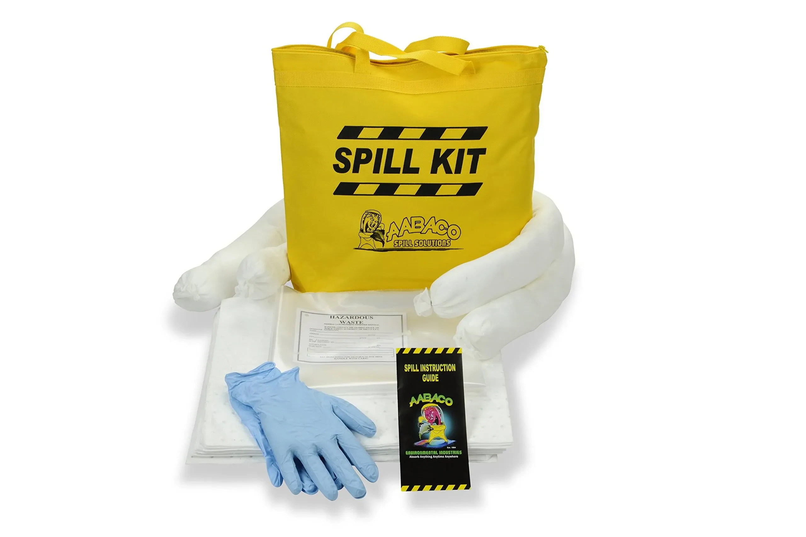 AABACO Oil Only SPILL KIT – Absorbs OIL and FUEL SPILLS – Kits In Portable Bag