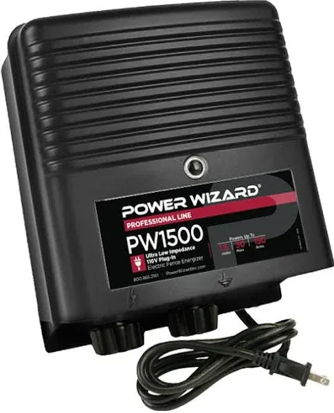 Power Wizard 
                            
                            
			
			1.5 Joule Plug-In Electric Fence Energizer