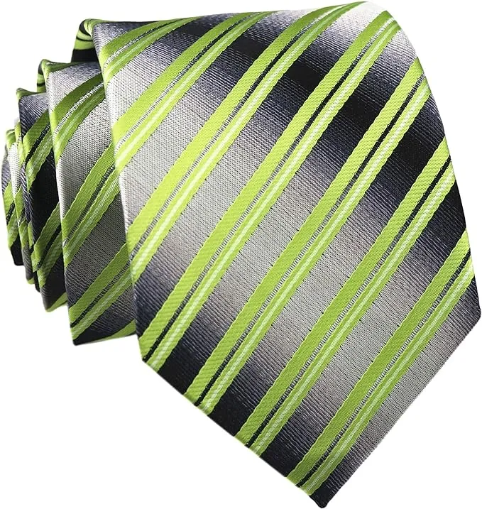 Mens Fashion Striped Ties Jacquard Woven Formal Business Slim Designer Neckties