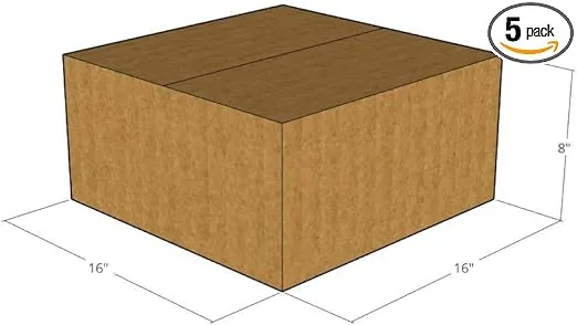16" x 16" x 8" Corrugated Boxes 32 ECT (Pack of 5-16x16x8) | Quality moving boxes. Great for shipping boxes for Business, office or home.