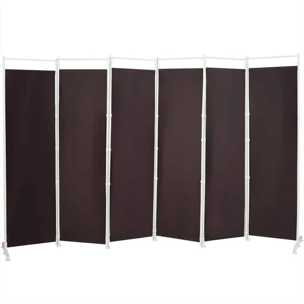 Costway 6 ft. Brown 6-Panel Room Divider