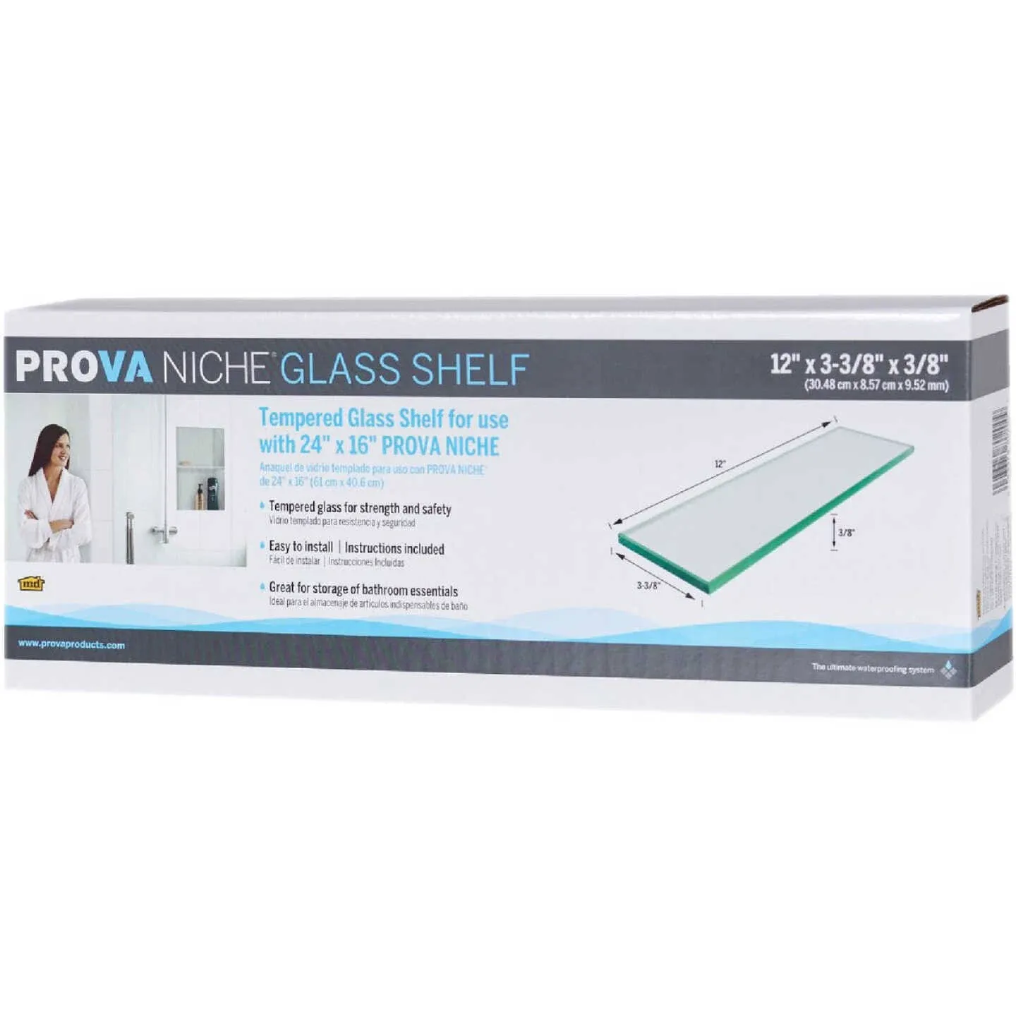 Prova Niche Glass Shower Shelf 80200 PROVA Niche 80200 043374802009