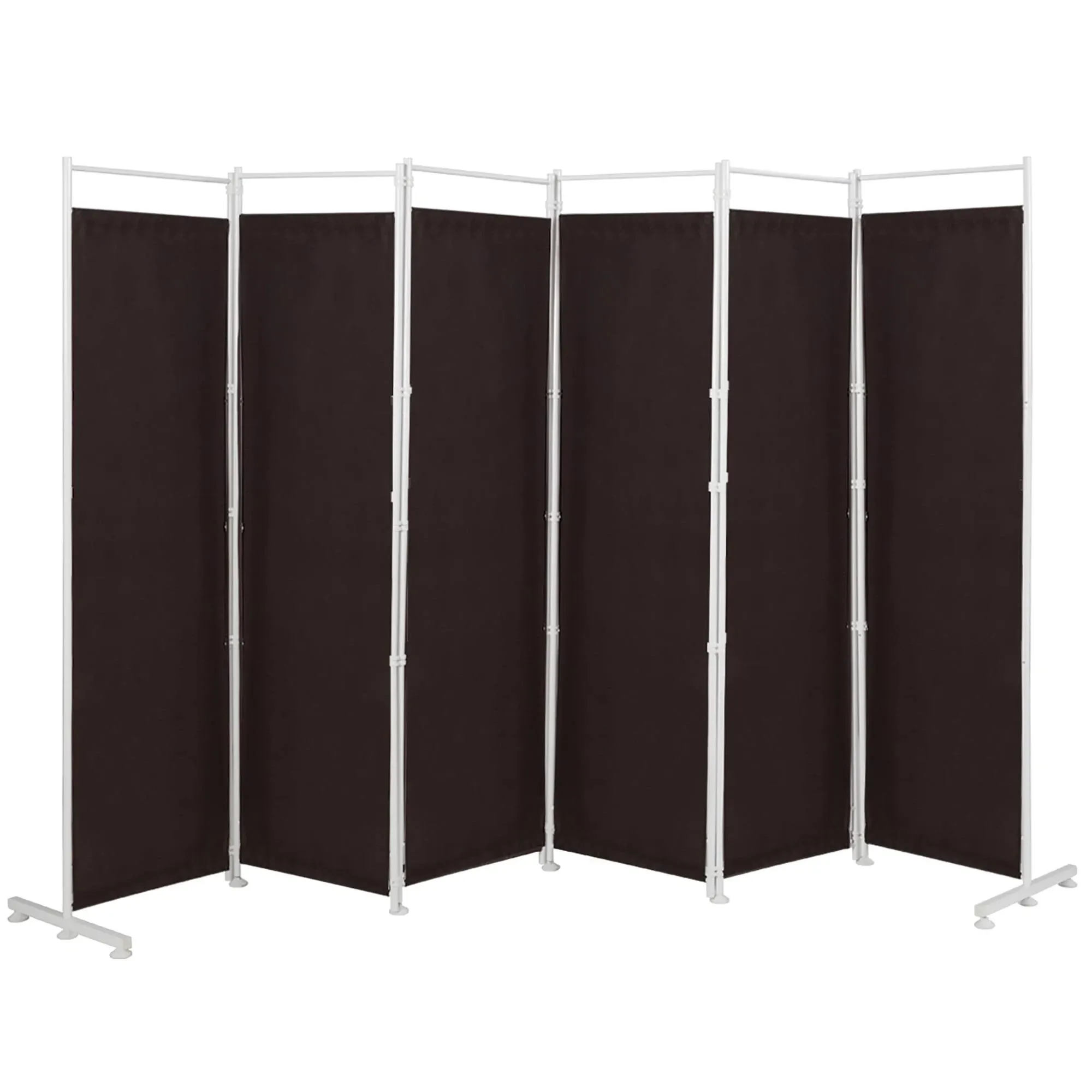 Costway 6 ft. Brown 6-Panel Room Divider