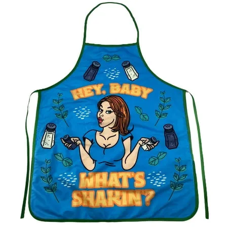 Hey Baby What s Shakin Apron Funny Salt And Pepper Babe Graphic Novelty Kitchen Smock (Apron)