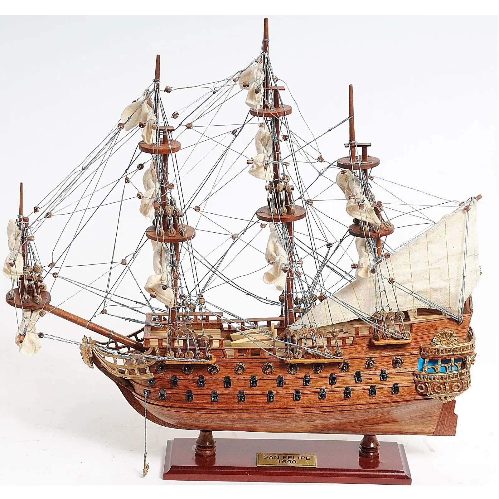 Old Modern Handi Crafts San Felipe Small Miniature Replica Ship