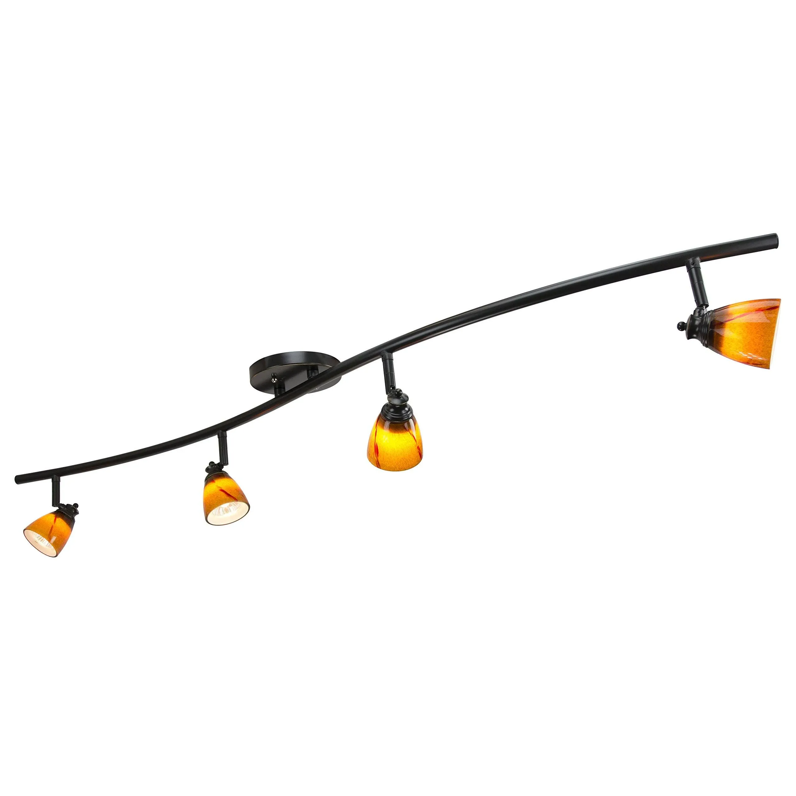 48" 4 - Light Track Kit Direct-Lighting Finish: Dark Bronze, Shade Color: White