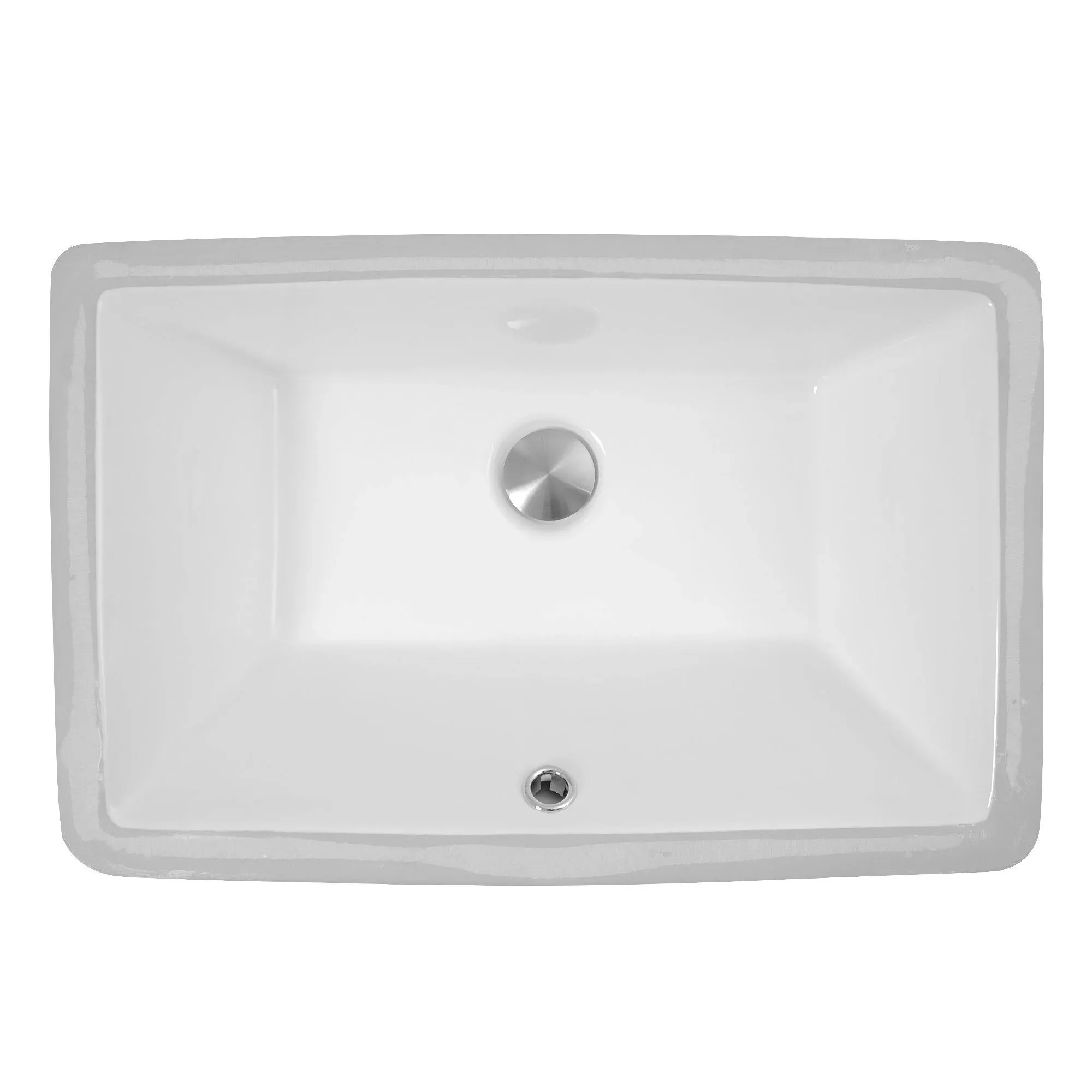 Nantucket Sinks UM-19x11-W 19 Inch x 11 Inch Undermount Ceramic Rectangle Vanity Sink In White