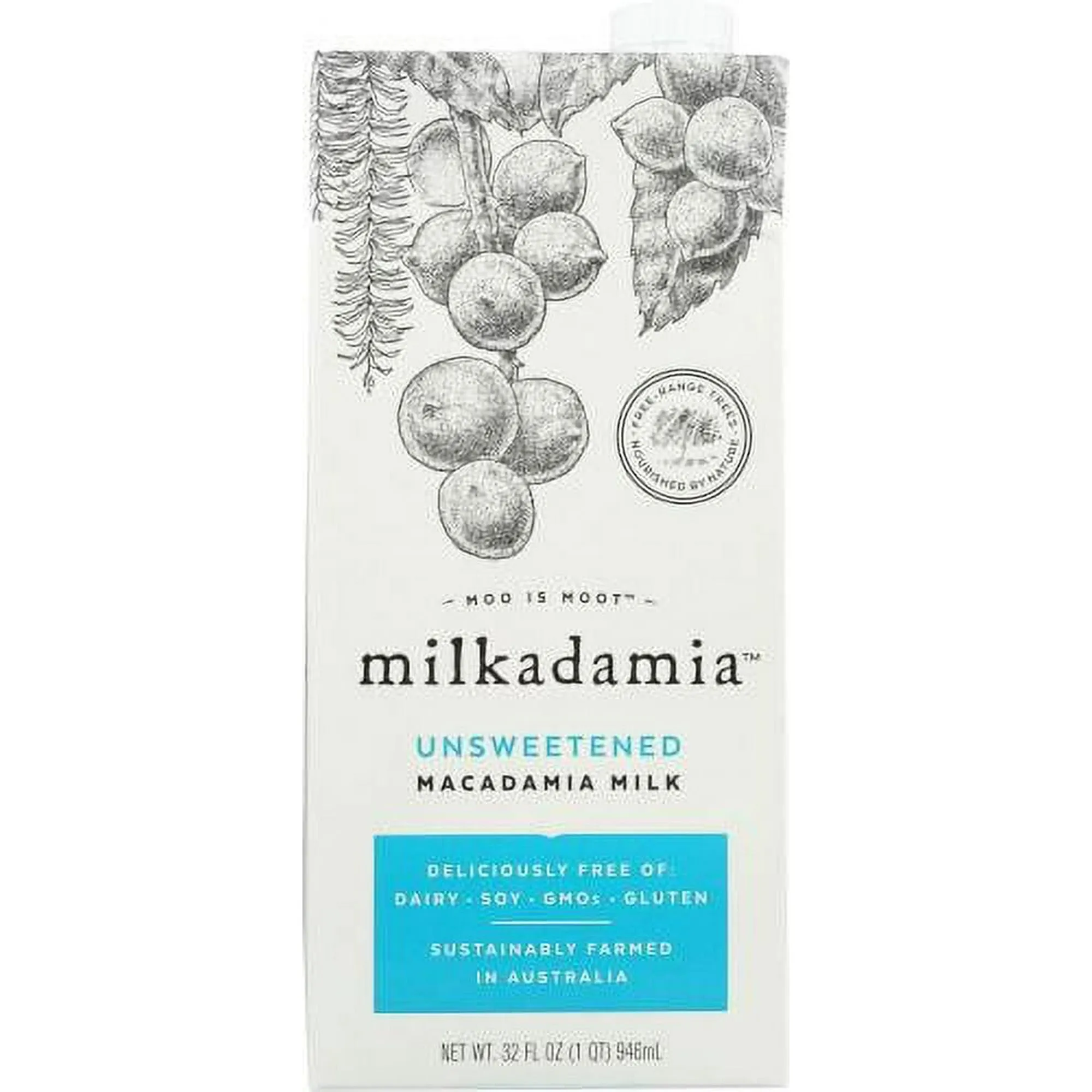  Leche De Macadamia - Sin Azucar - 32 Fl Oz (Paquete De 6) - Sin Lactosa Mi