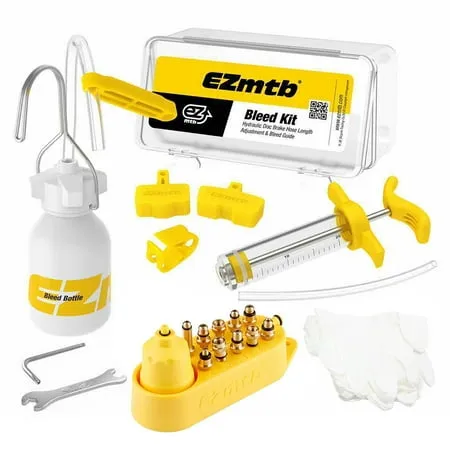 EZmtb Bike Hydraulic Disc Brake Bleed Tool Bleeder Kit MTB Road Bike Brake Bleeding Kit Bike Mineral Oil Fluid Set Metal Adapter