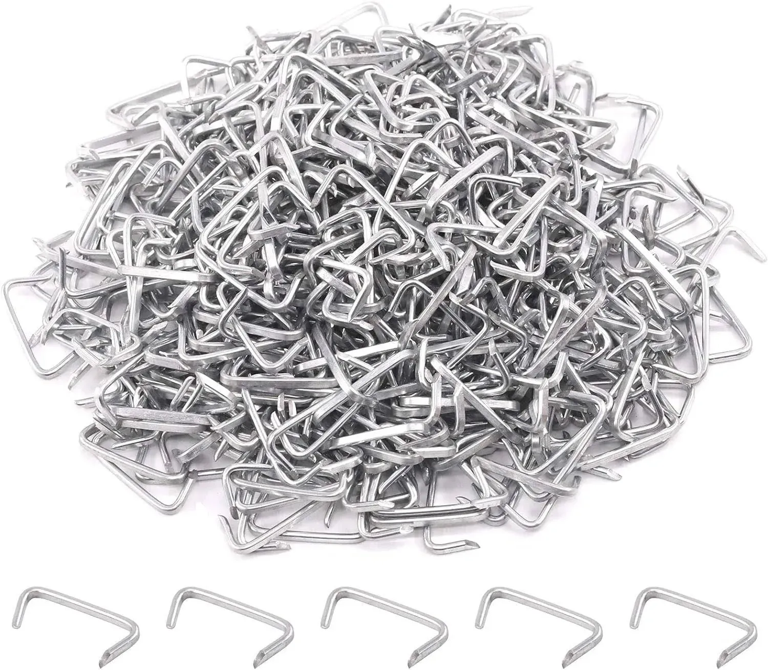 Rustark 1000 Pcs 3/4" Galvanized Hog Rings, Professional Upholstery Hog Rings Set for Furniture,Fencing,Bagging, Railing, Sausage