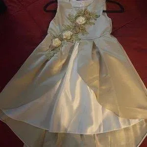 Champagne Flower Girls Sleeveless Princess High Low Bridesmaid Pageant Gown