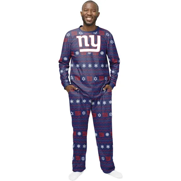 FOCO Men&#039;s NFL New York Giants Primary Team Logo Ugly Pajama Set