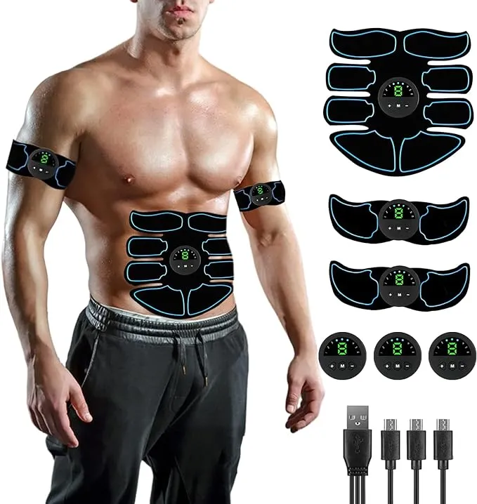 ABS Stimulator,EMS Muscle Stimulator,Abdominal Toning Belt,Muscle Toner,ABS Training Waist Trimmer Belt Wireless Ab Trainer Fitness Equipment for Men Woman Abdomen/Arm/Leg Home Office Exercise