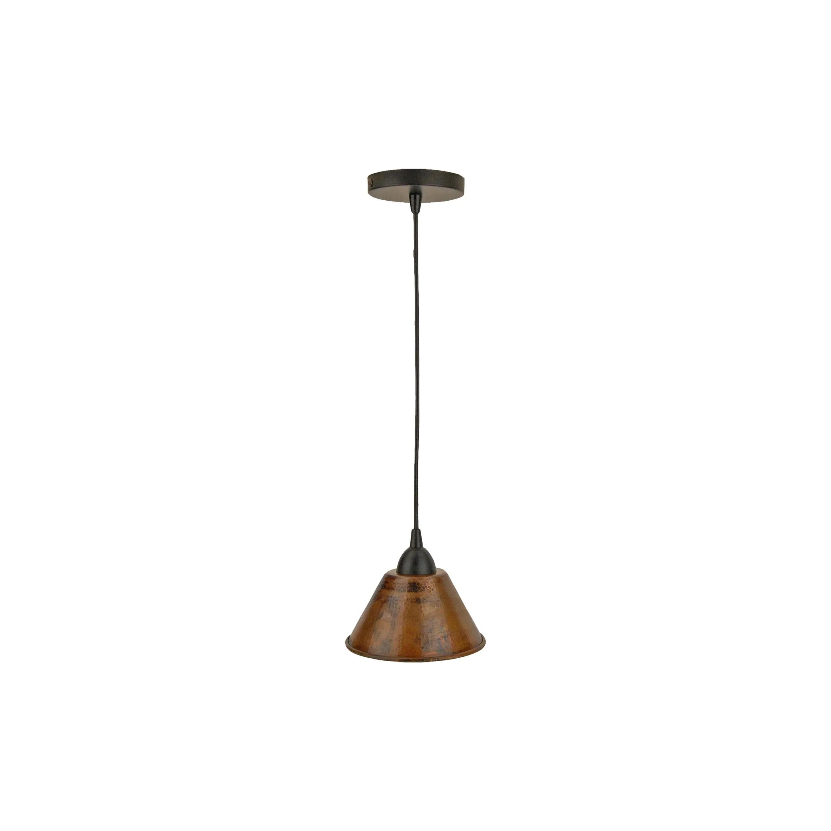 Hand Hammered Copper 7" Cone Pendant Light - Traditional - Pendant Lighting - by Buildcom | Houzz