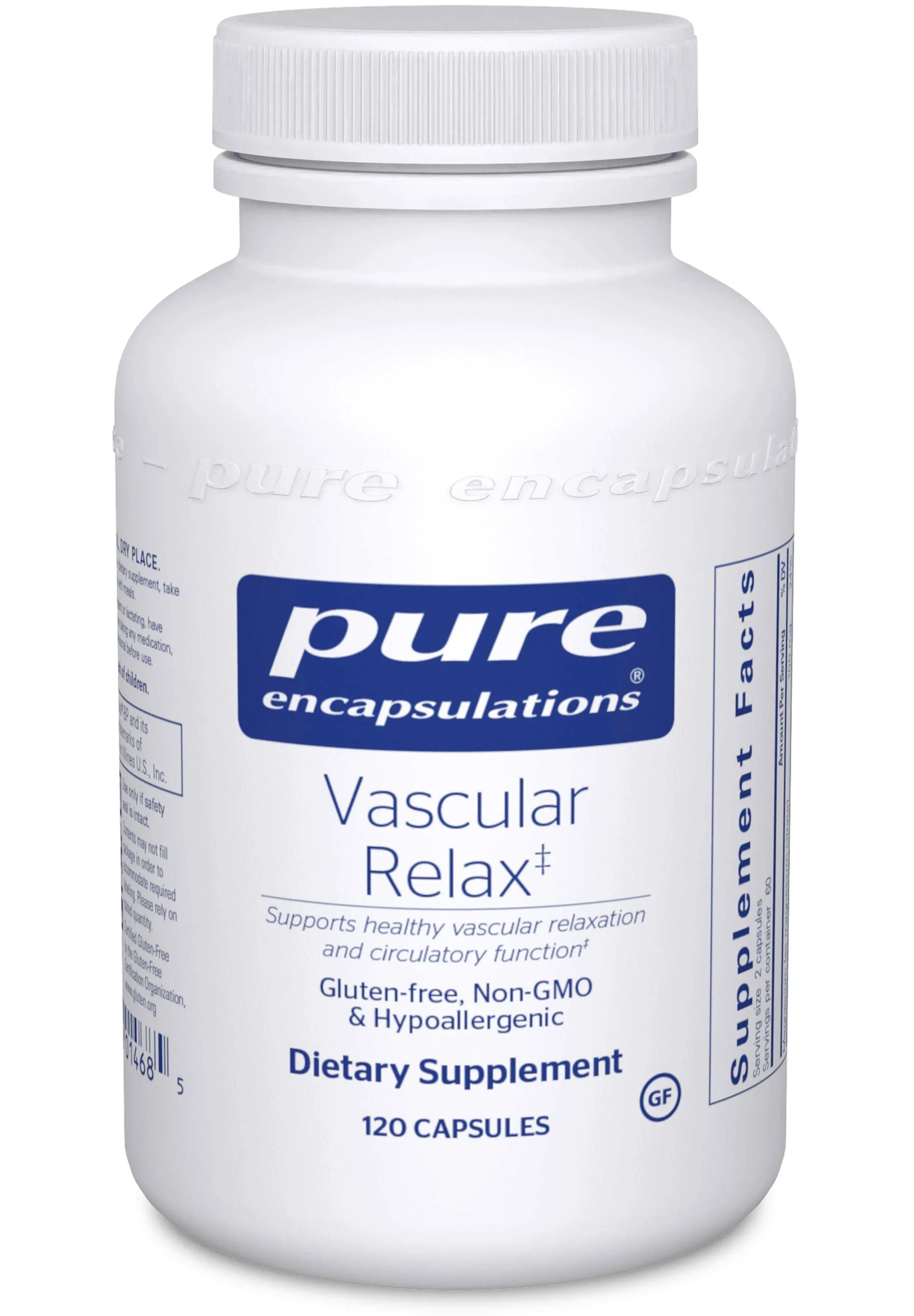 Pure Encapsulations Vascular Relax | Hypoallergenic Combination for Healthy Vascular Relaxation and Overall Circulatory Health | 120 Capsules