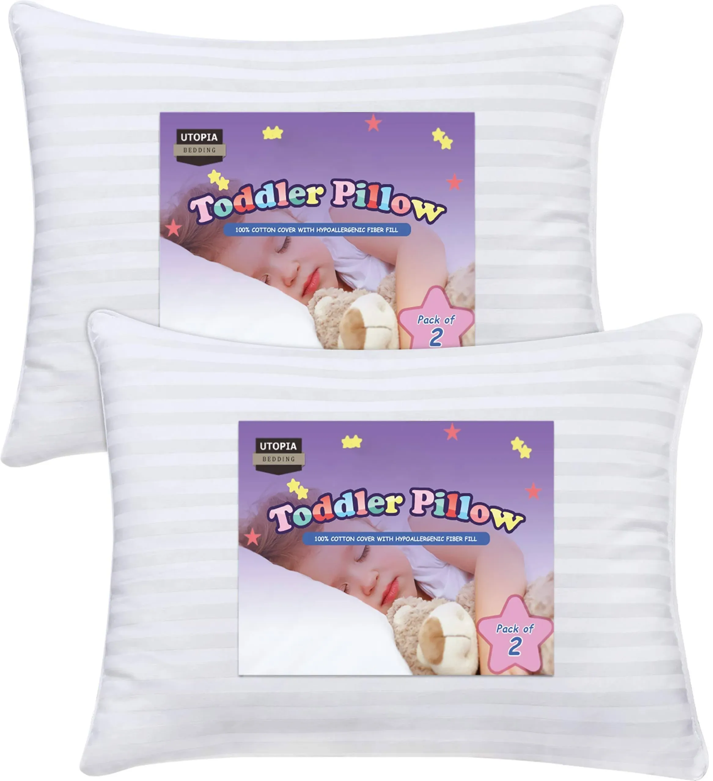 Utopia Bedding 2 Pack Toddler Pillow - Baby Pillows for Sleeping