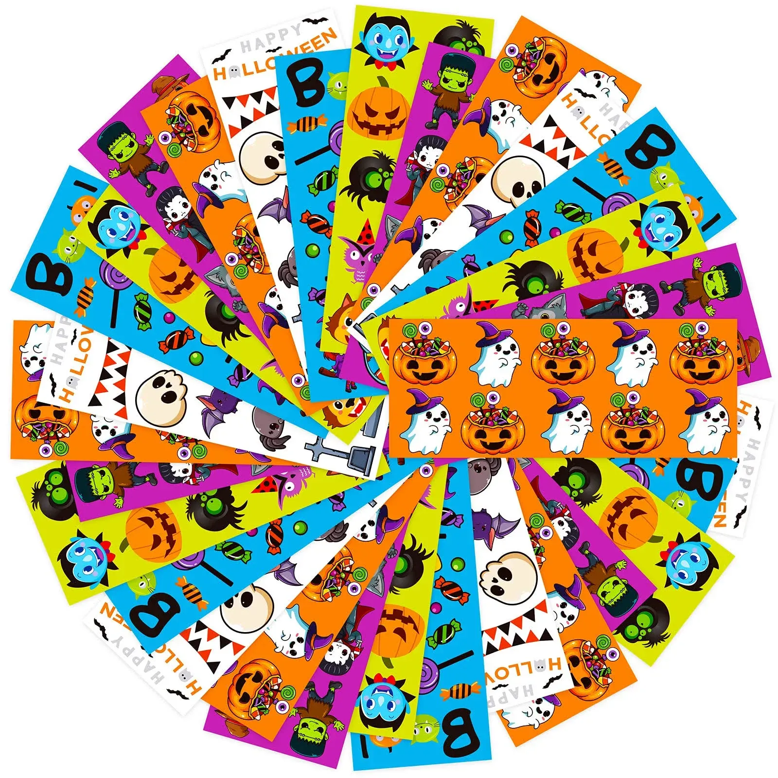 Kortes 100-Sheets Kids Halloween Stickers Over 1320pcs for Kids and Adult, Vinyl