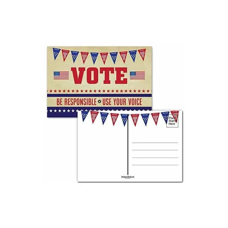 Stonehouse Collection | Vote Postcards- Use Your Voice | Patriotic Blank Cards- Remind Your Friends & Family | Your Vote Counts | Ready To Mail - Made in the USA