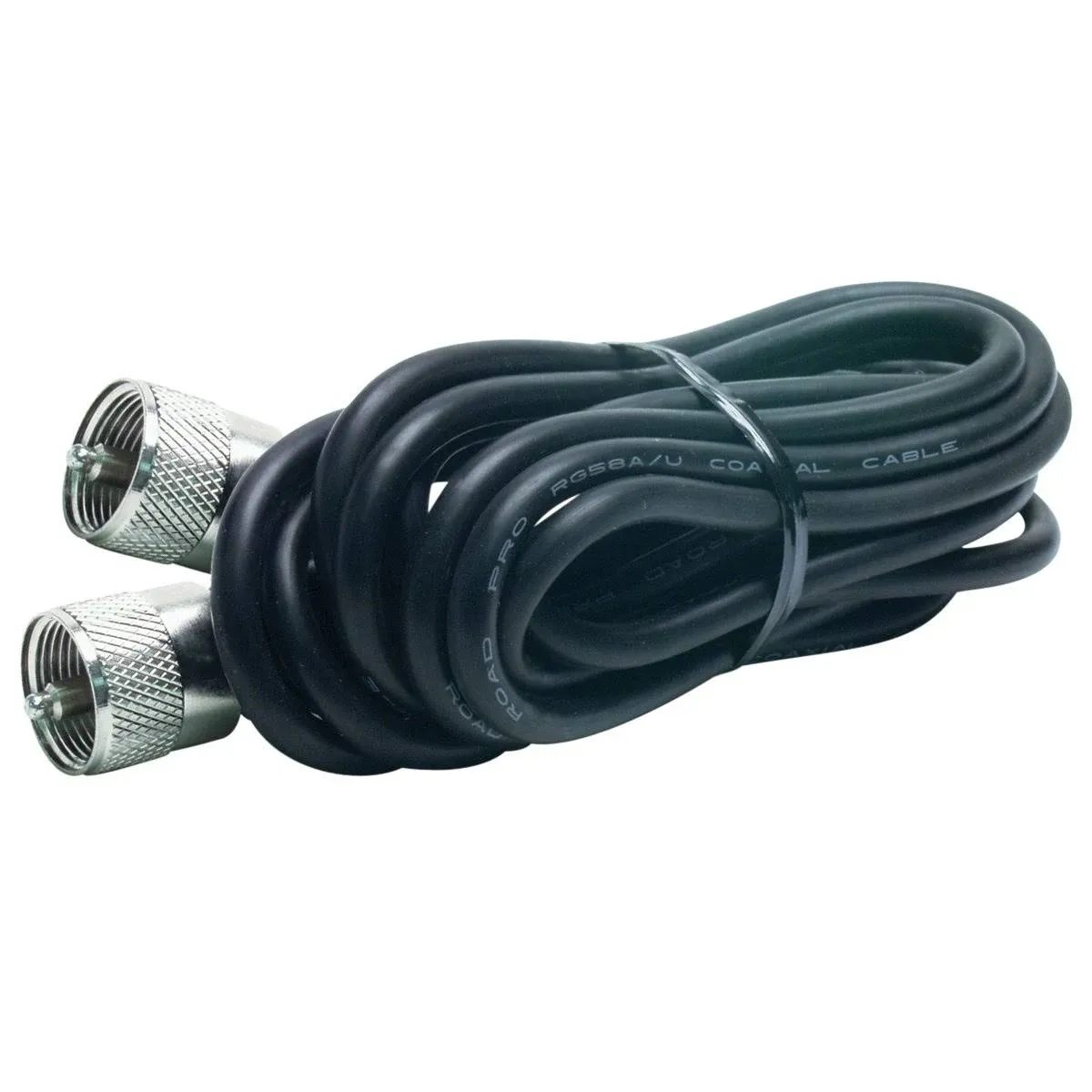 RoadPro RP-12CC 12' CB Antenna Coax Cable with PL-259 Connector,Black