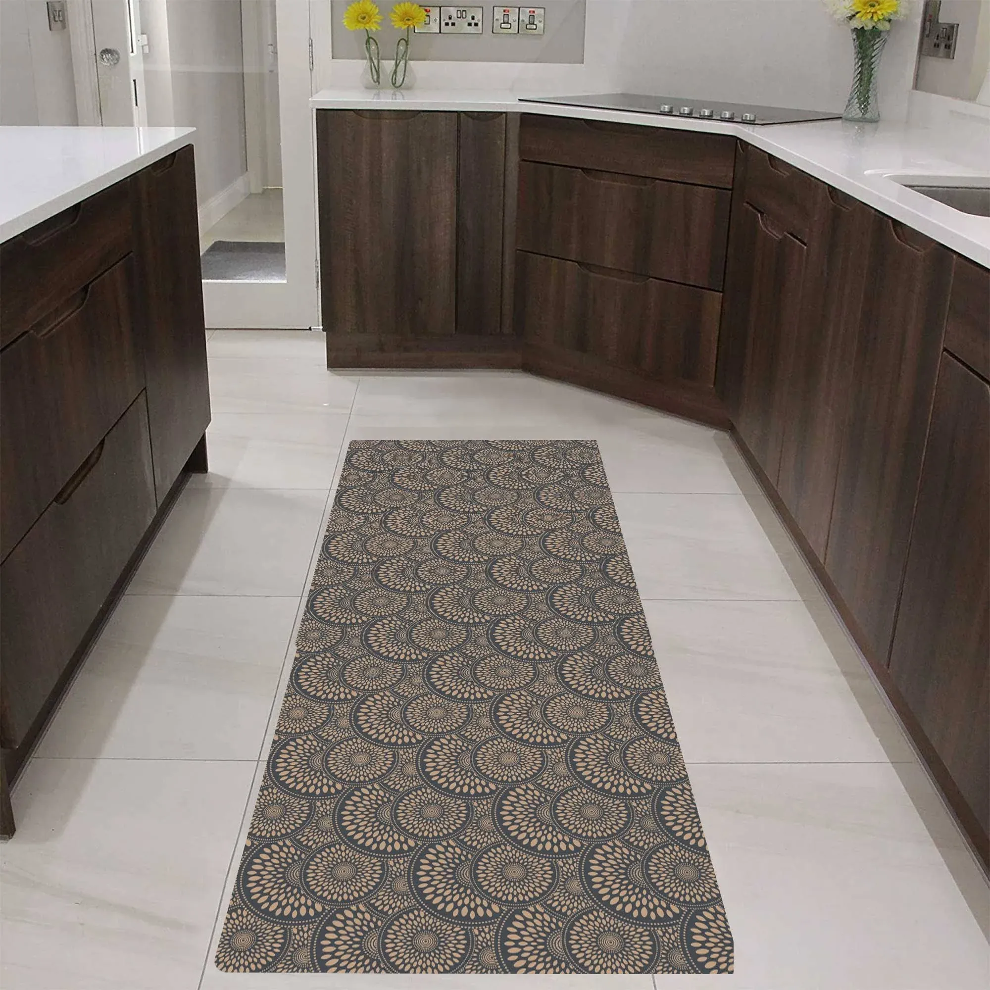 Shape28 Runner Mat Ultra-Thin Kitchen Rug with Non Slip Rubber Backing 60x23”, Gray