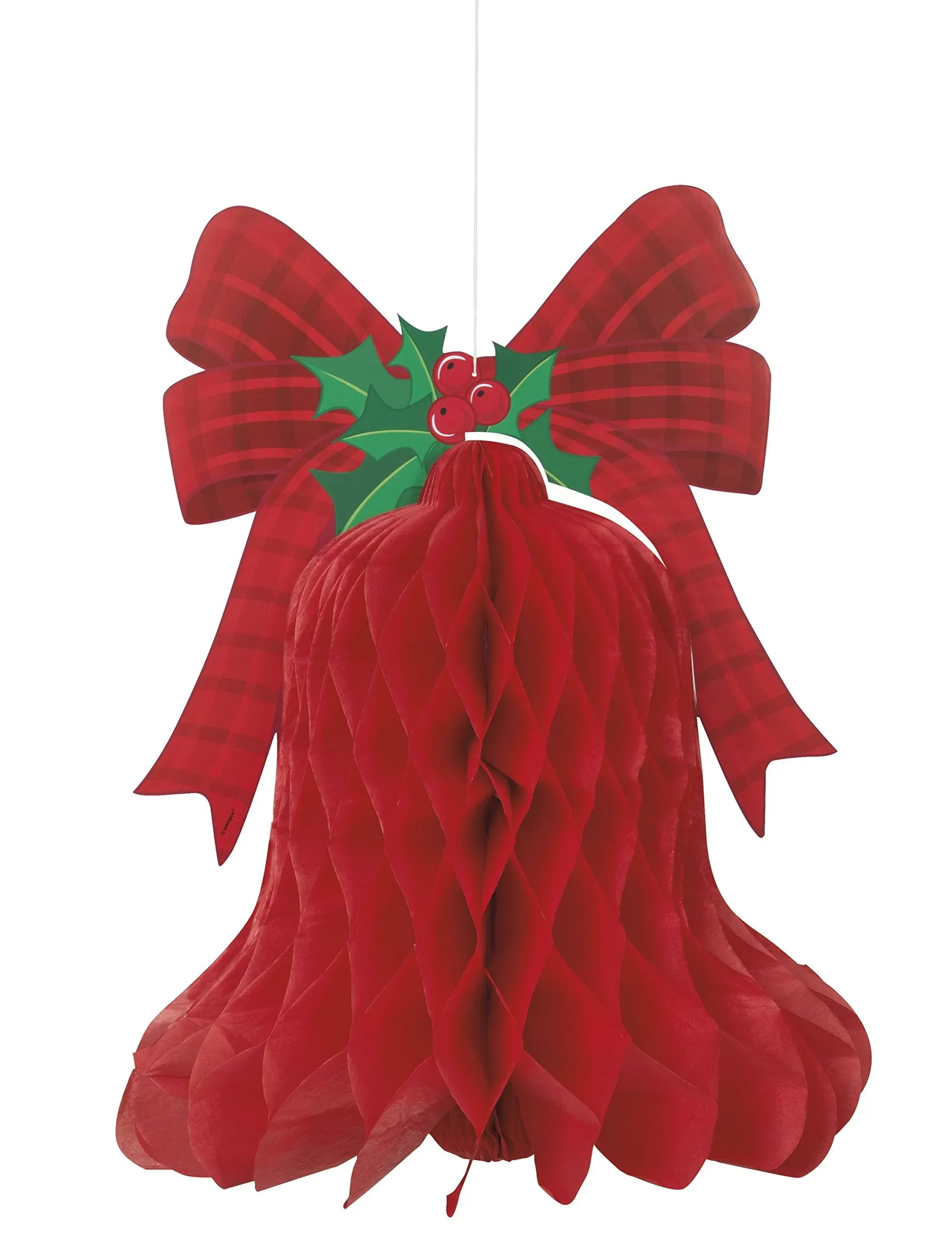 Unique Industries 15" Hanging Honeycomb Red Bell Holiday Decoration