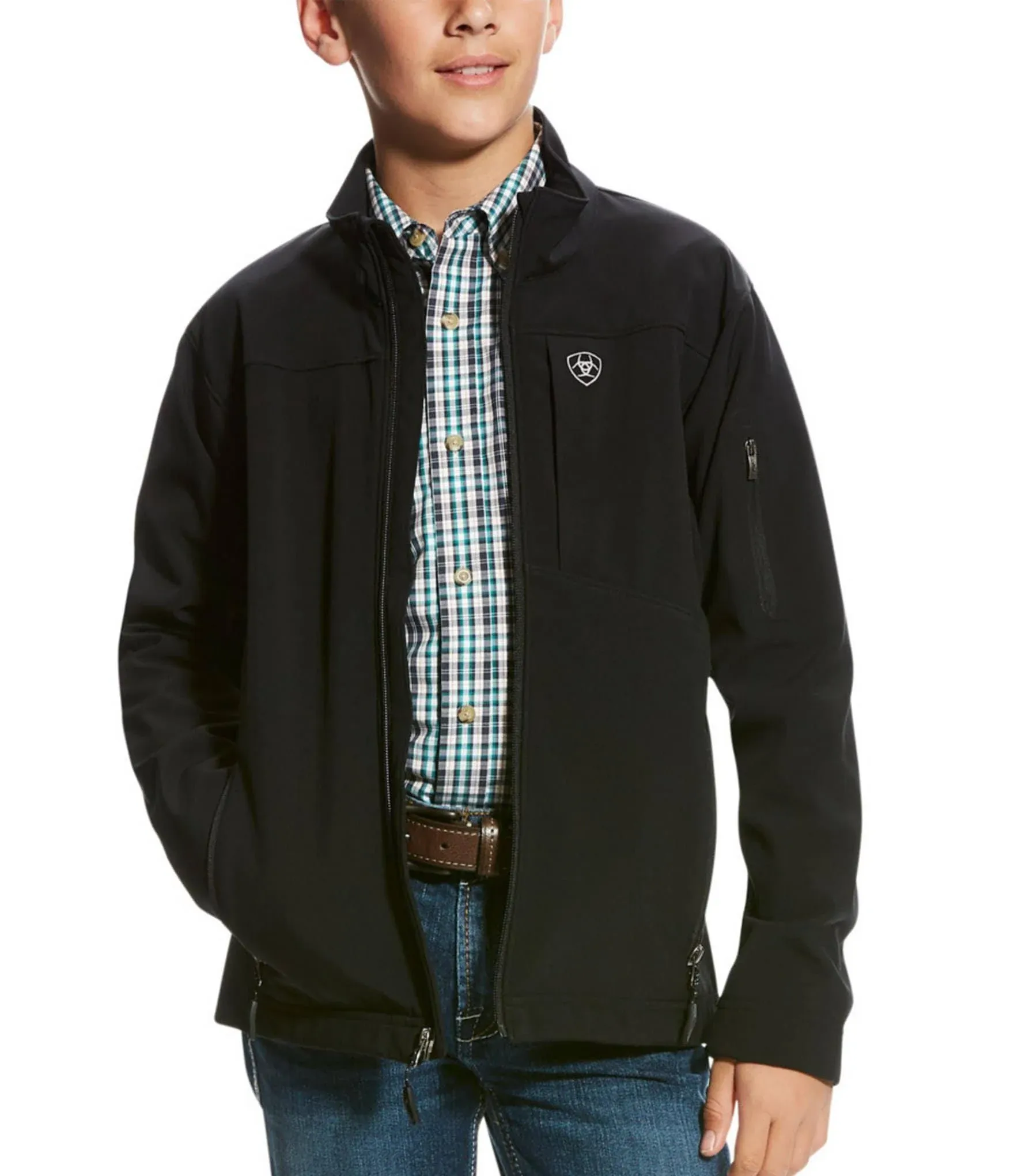 Ariat - Boys Black Vernon 2.0 Softshell Jacket