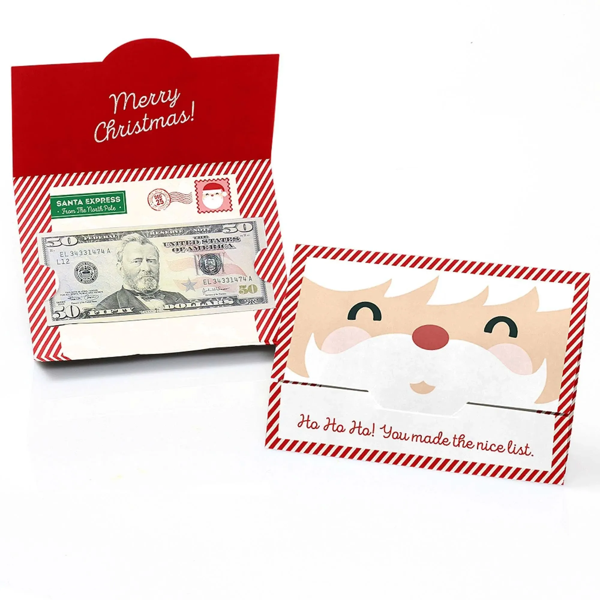 Jolly Santa Claus Set of 8 Christmas Money and Gift Card Holders