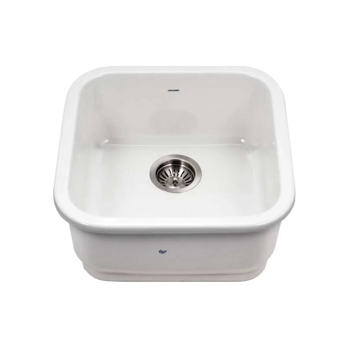 Houzer Platus White Fireclay 19 in. Undermount Bar Sink PTB-1919