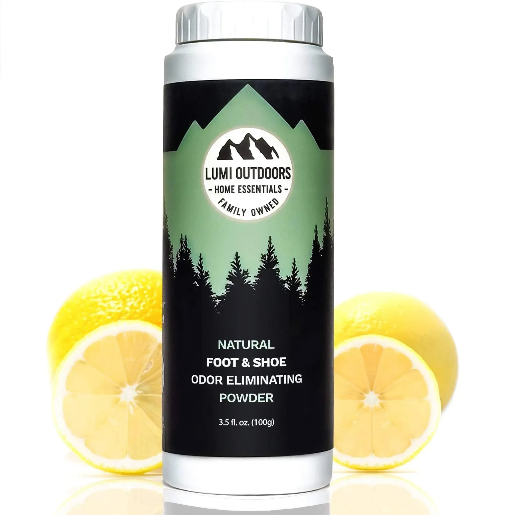 Lumi Outdoors Natural Foot Powder Deodorizer & Shoe Odor Eliminator - Talc Free Foot Deodorant