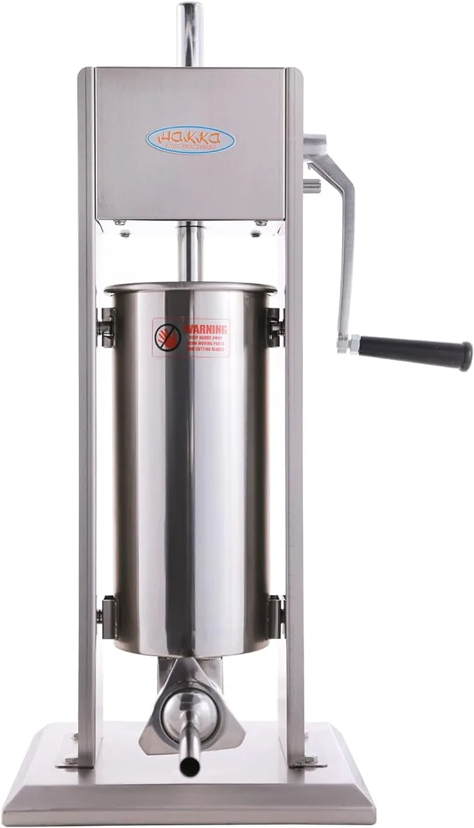 Hakka 11 Lb/5 L Sausage Stuffer 2 Speed Stainless Steel Vertical Sausage Maker