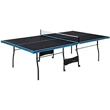 Black Blue Folding Rolling Tennis Table