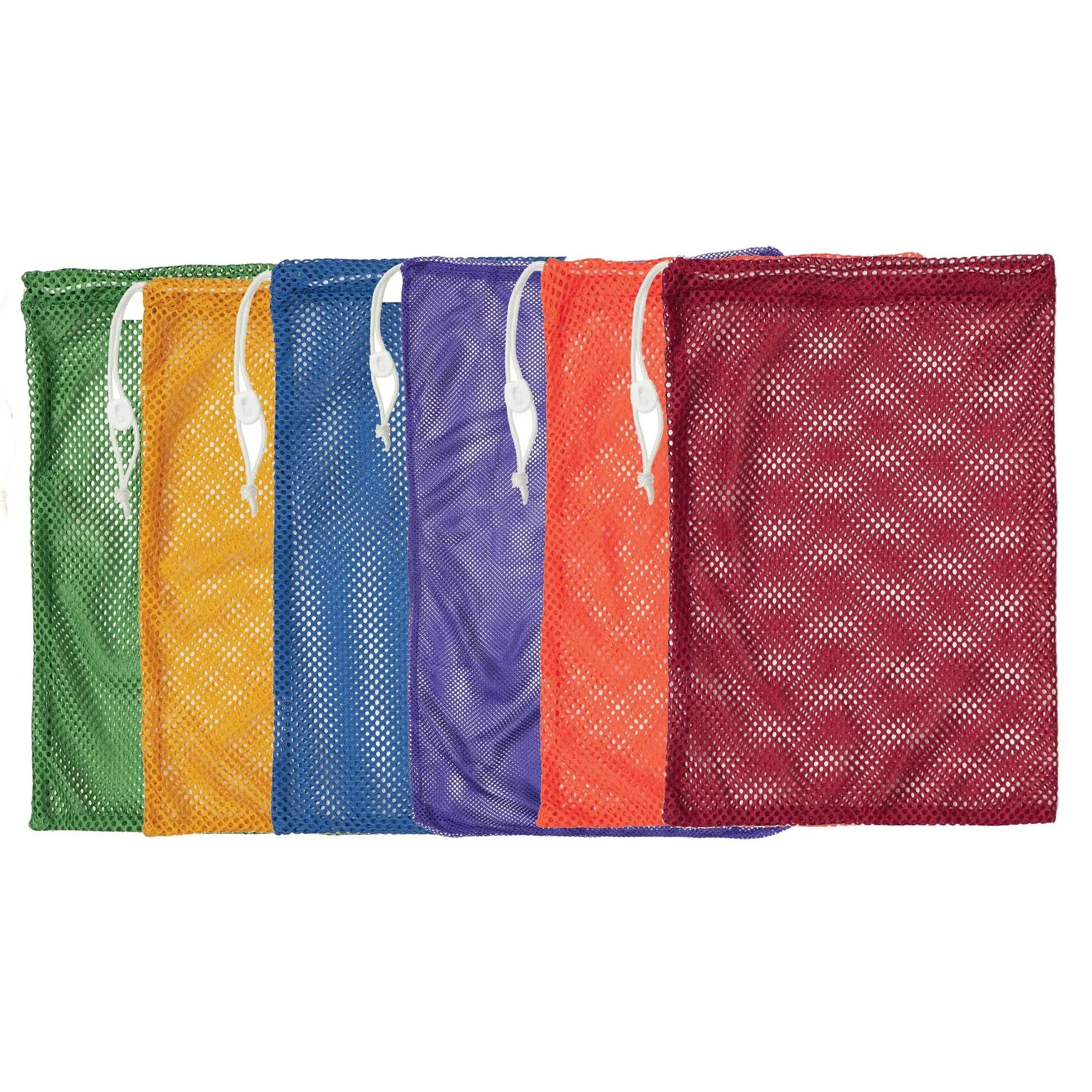 Champion Sports Set of 6 Nylon Mesh Equipment Bag, 18&#034; x 12&#034; - Assorted Colors