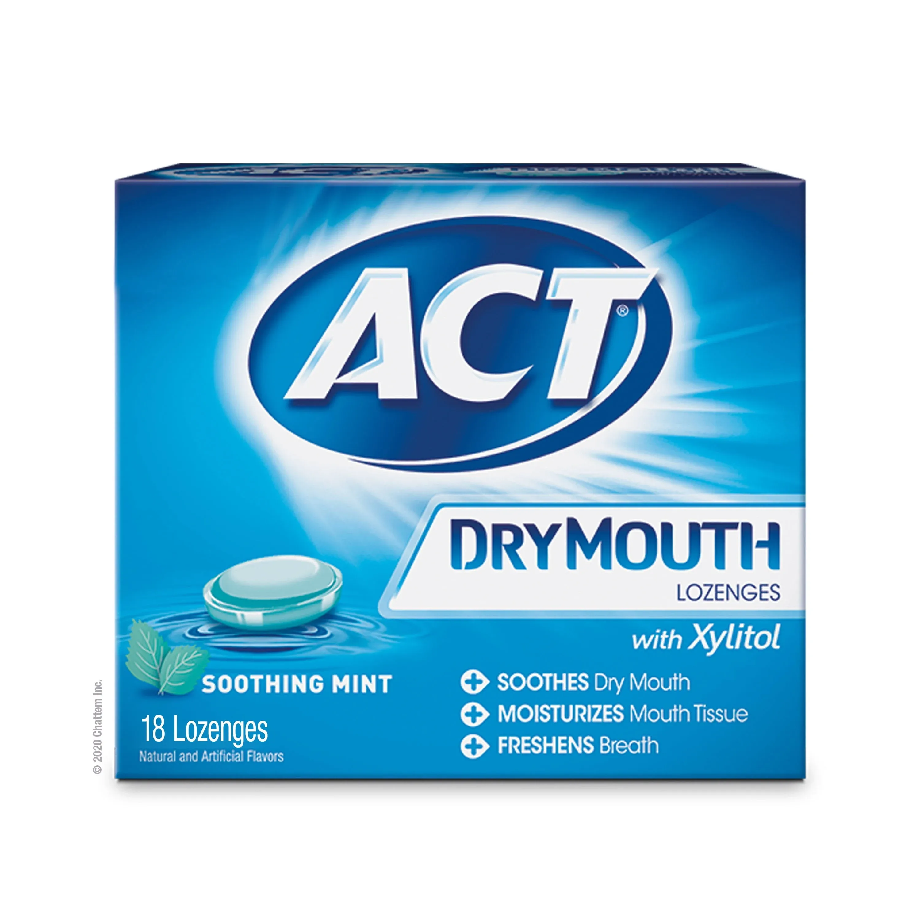 ACT Dry Mouth Soothing Mint Lozenges 18 ea (Pack of 3)