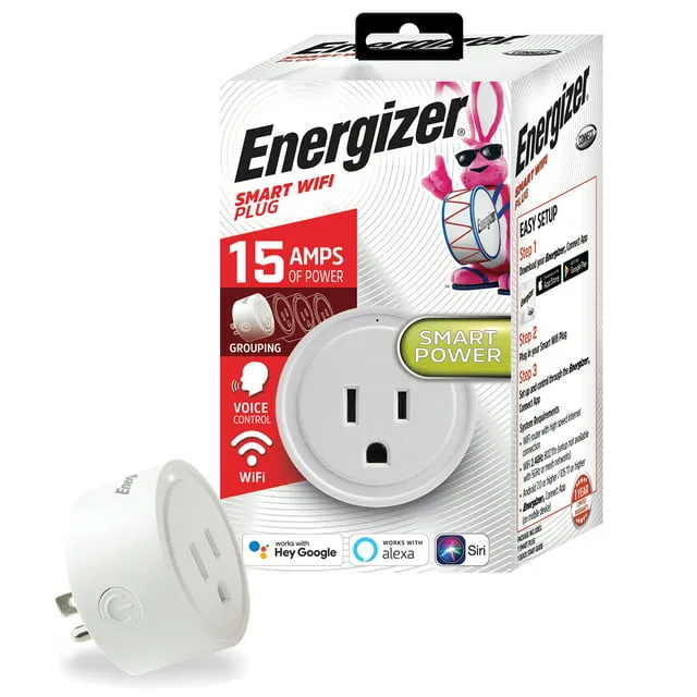 Energizer EIX3-1003-WHT 15-Amp Smart Wi-Fi Plug (Single)