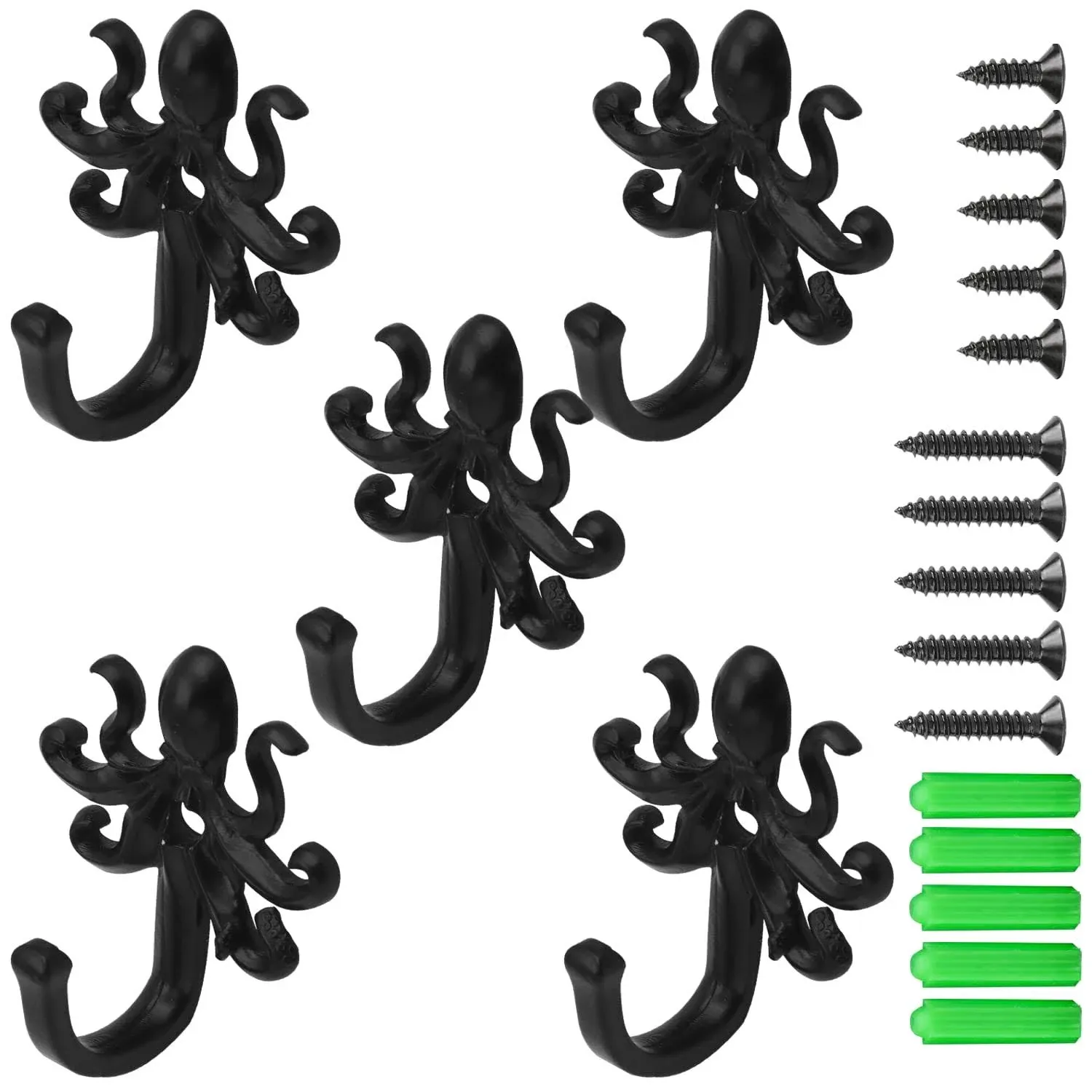 Wall Storage Hooks – Octopus Decorative Wall Mounted Coat Hooks for Hanging C...