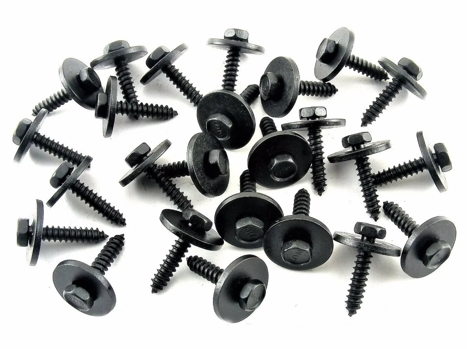 Black Hex Head Trim Screws- M4.2mm x 20mm Long- 7mm Hex- Qty.25- #1963