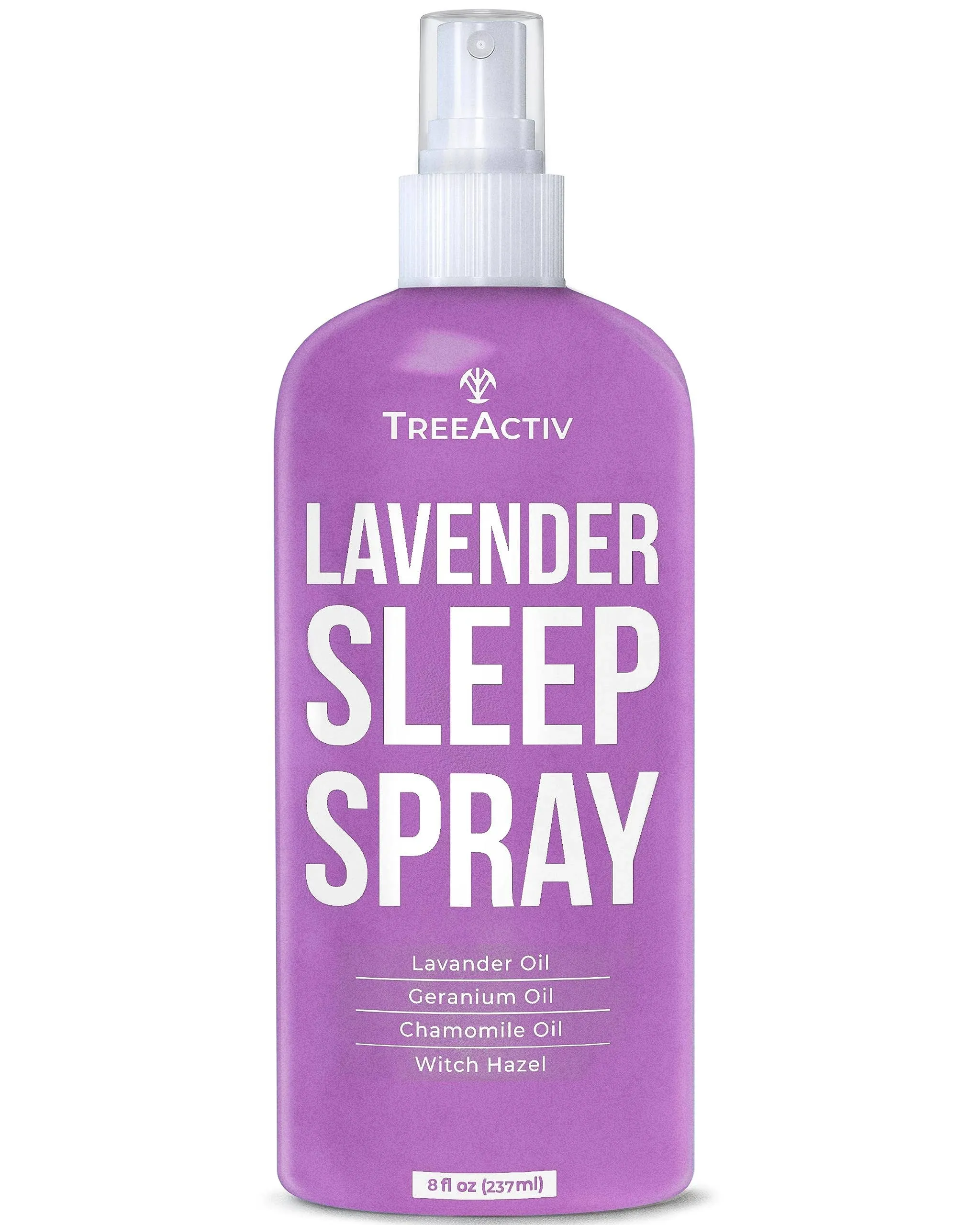 TreeActiv Sleep Spray, 8 fl oz, Lavender Pillow Spray for Sleep, Lavender Spray Sleep and Linen Spray, Lavender Sleep Spray for Pillows, Room, Bed, Pure Lavender Essential Oil, Pillow Mist Sleep Spray