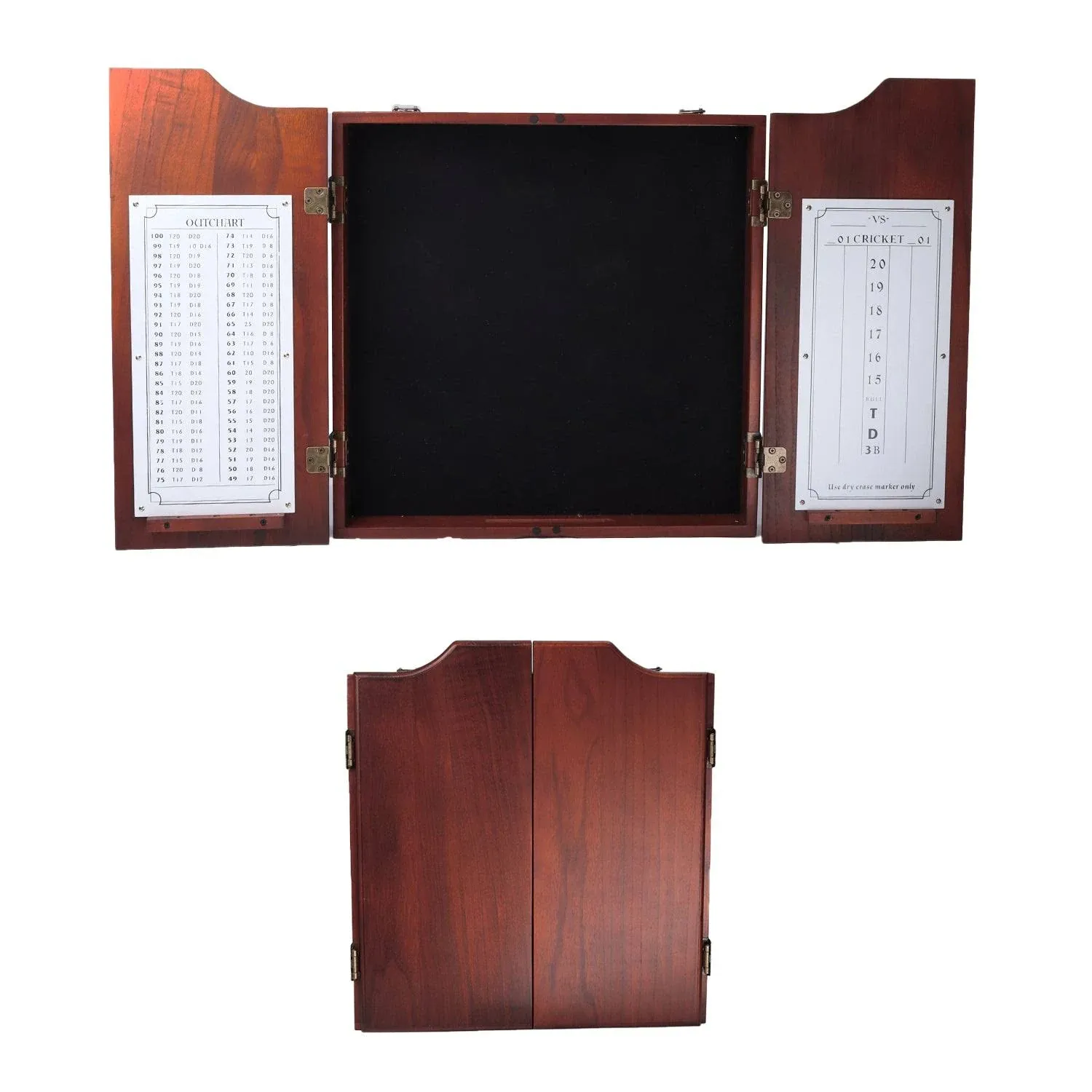 GSE Games & Sports Expert Deluxe Solid Wood Dartboard Cabinet with Scoreboard. Wooden Dart Board Cabinet Only (Oak)