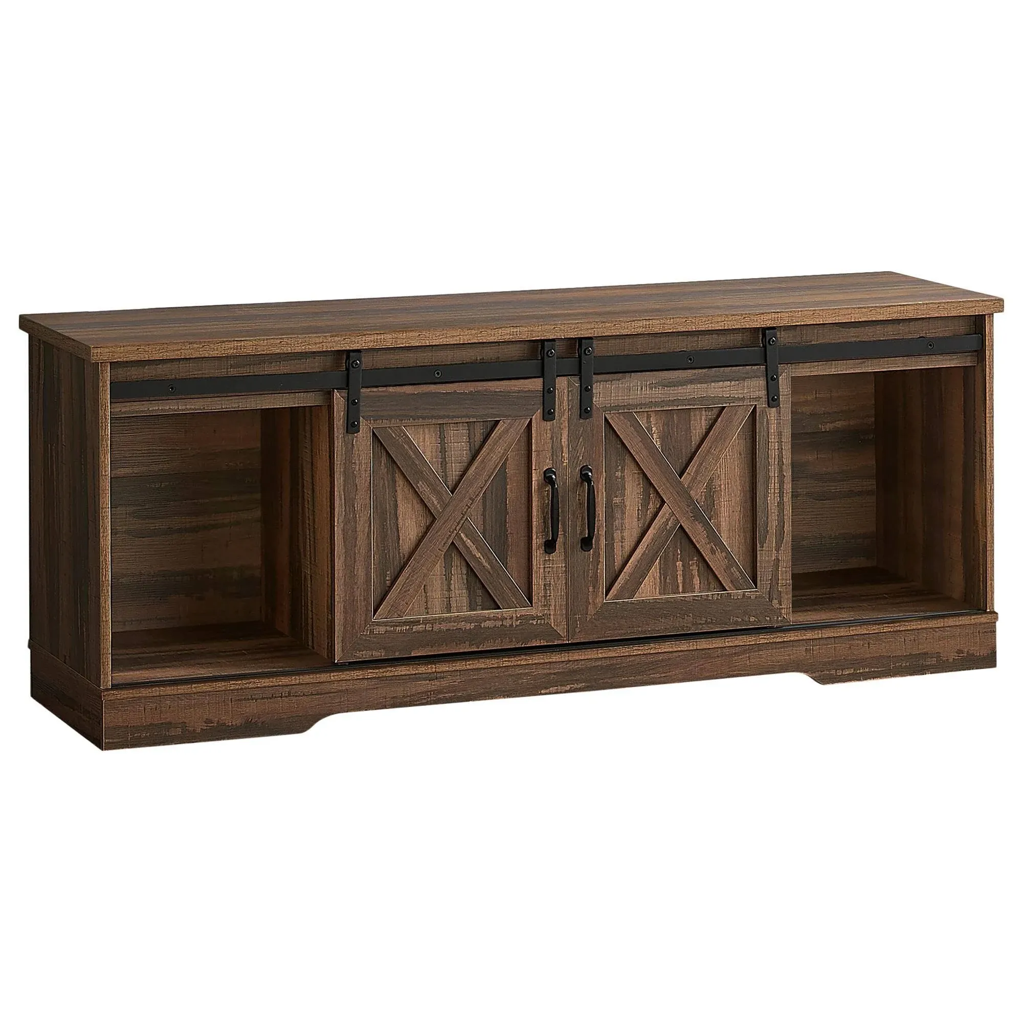 Monarch TV Stand - 60"L / Brown Reclaimed-Look / 2 Sliding Doors