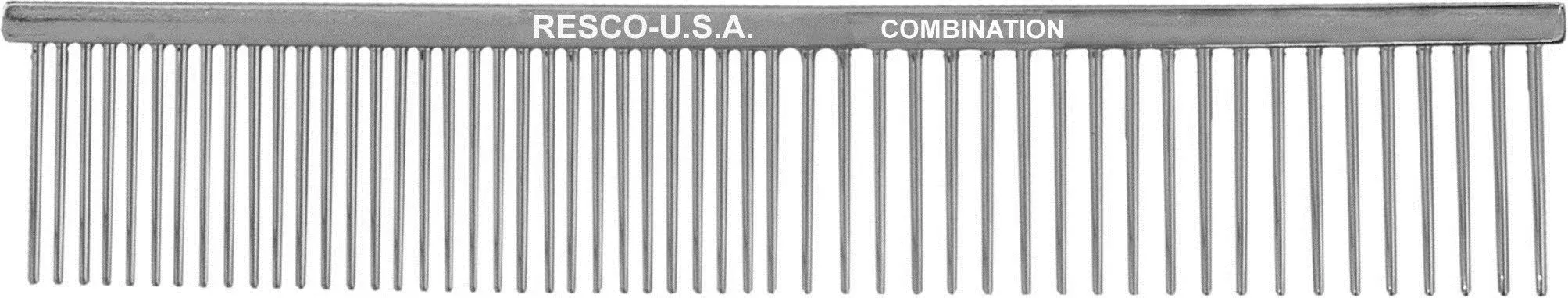 Resco Combination Comb - 1.5 in tooth length Med/Coarse, Raspberry, 6-3/4 in