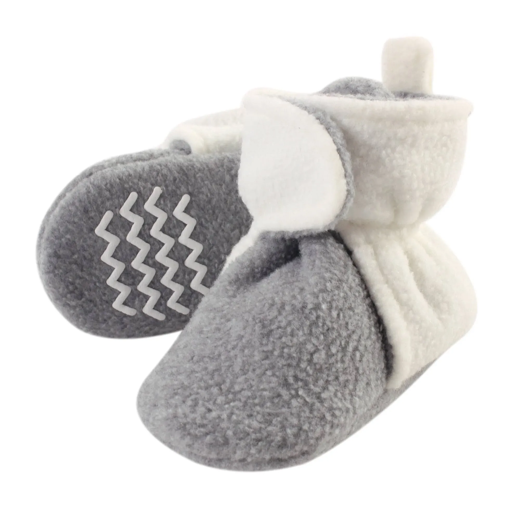 Hudson Baby Cozy Fleece Booties Cream Heather Gray / 0-6 Months