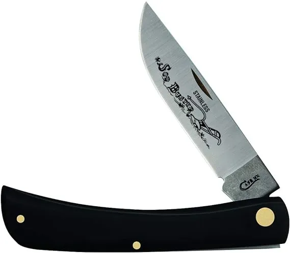 Case WR XX Pocket Knife Rough Black Synthetic Sod Buster Jr Item #18229 - (6137 SS) - Length Closed: 3 5/8 Inches