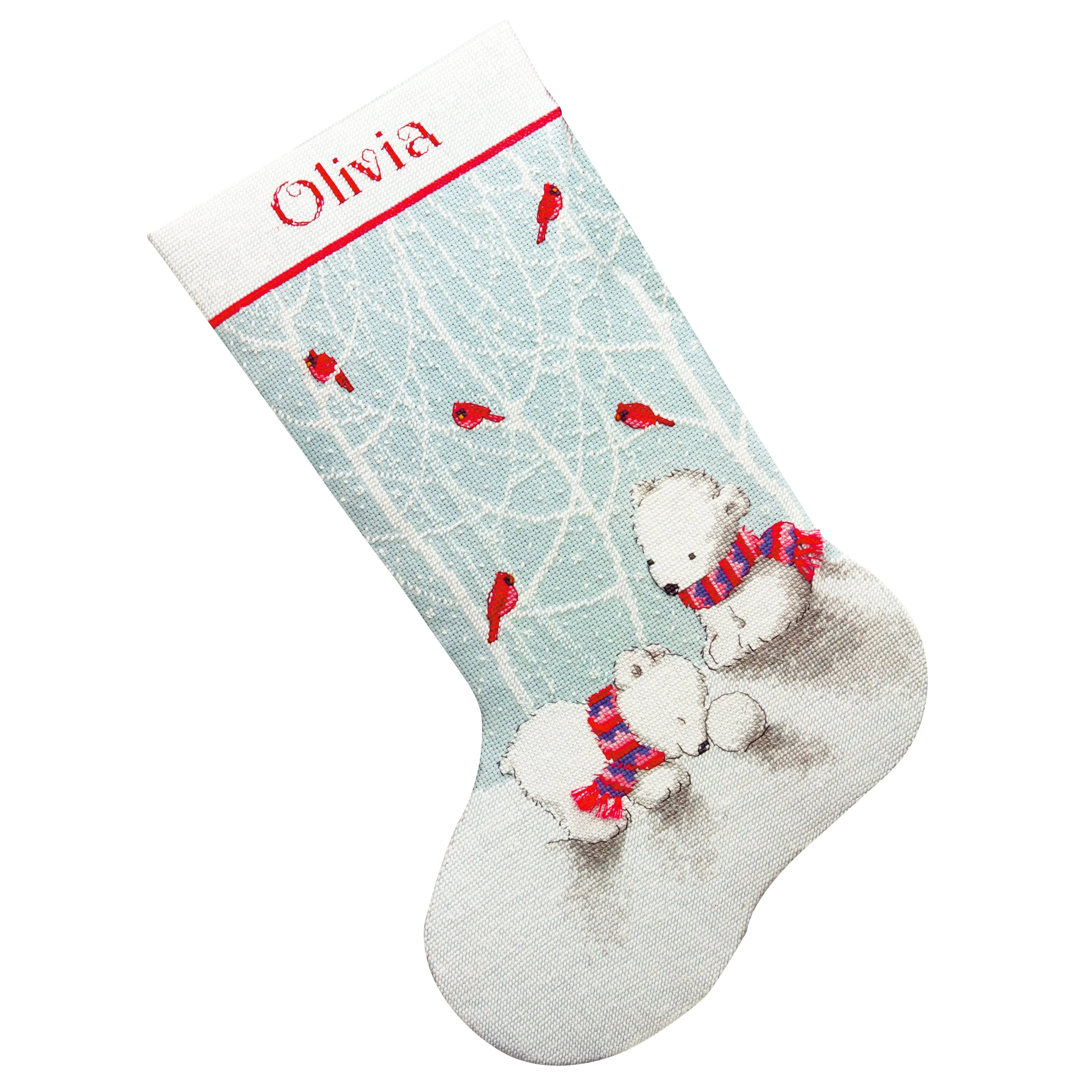 Snow Bears Counted Cross Stitch Christmas Stocking Kit