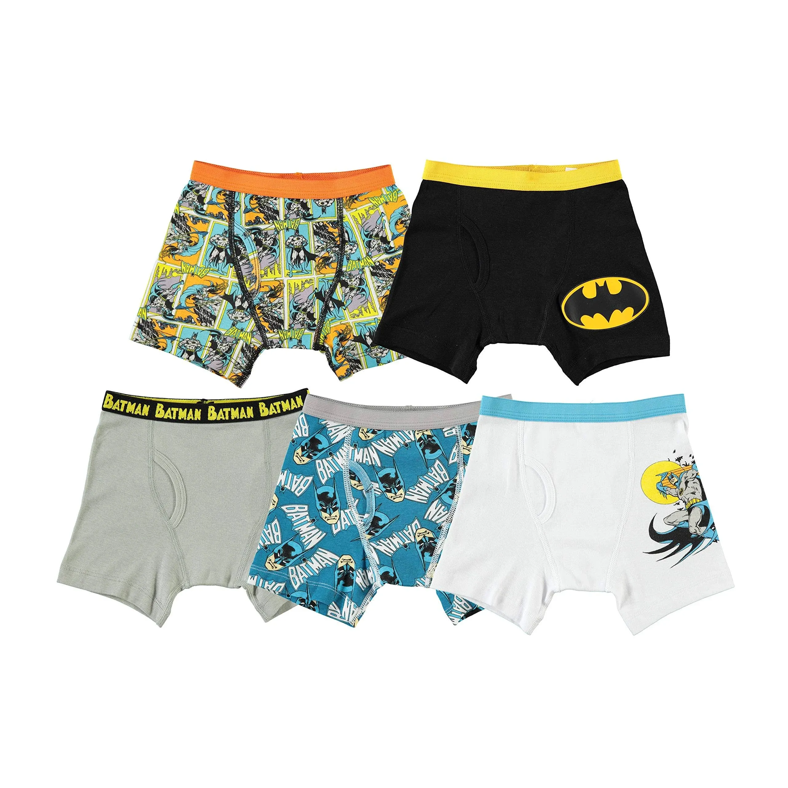 DC Comics Boys' Superhero Boxer Briefs Multipacks with Batman, Flash, Superman & More, Sizes 4, 6, 8, 10, 12