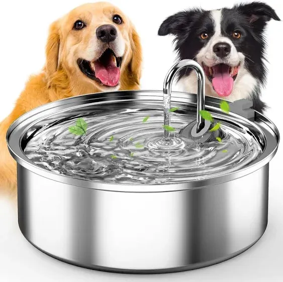 Dog Water Fountain for Large Dogs,7L/230Oz/1.8G Stainless Steel Dog Fountain Sup