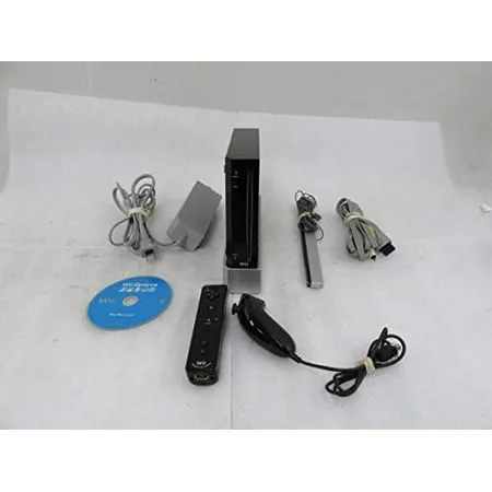 Wii Console with Mario Kart Wii Bundle - Black (Renewed)