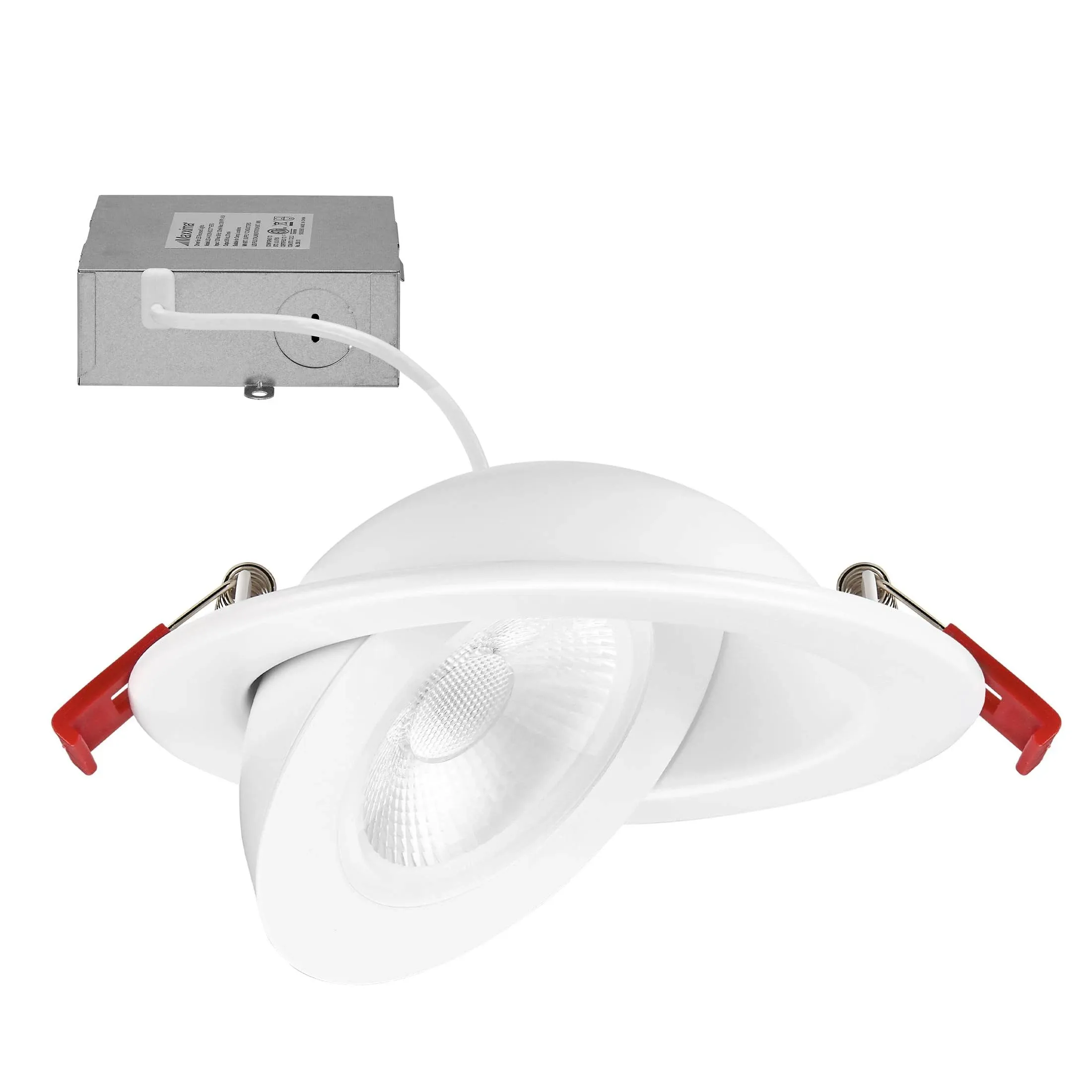 Maxxima 4in. Rotatable Ultra-Thin Recessed LED Floating Gimbal Downlight, 900 ...