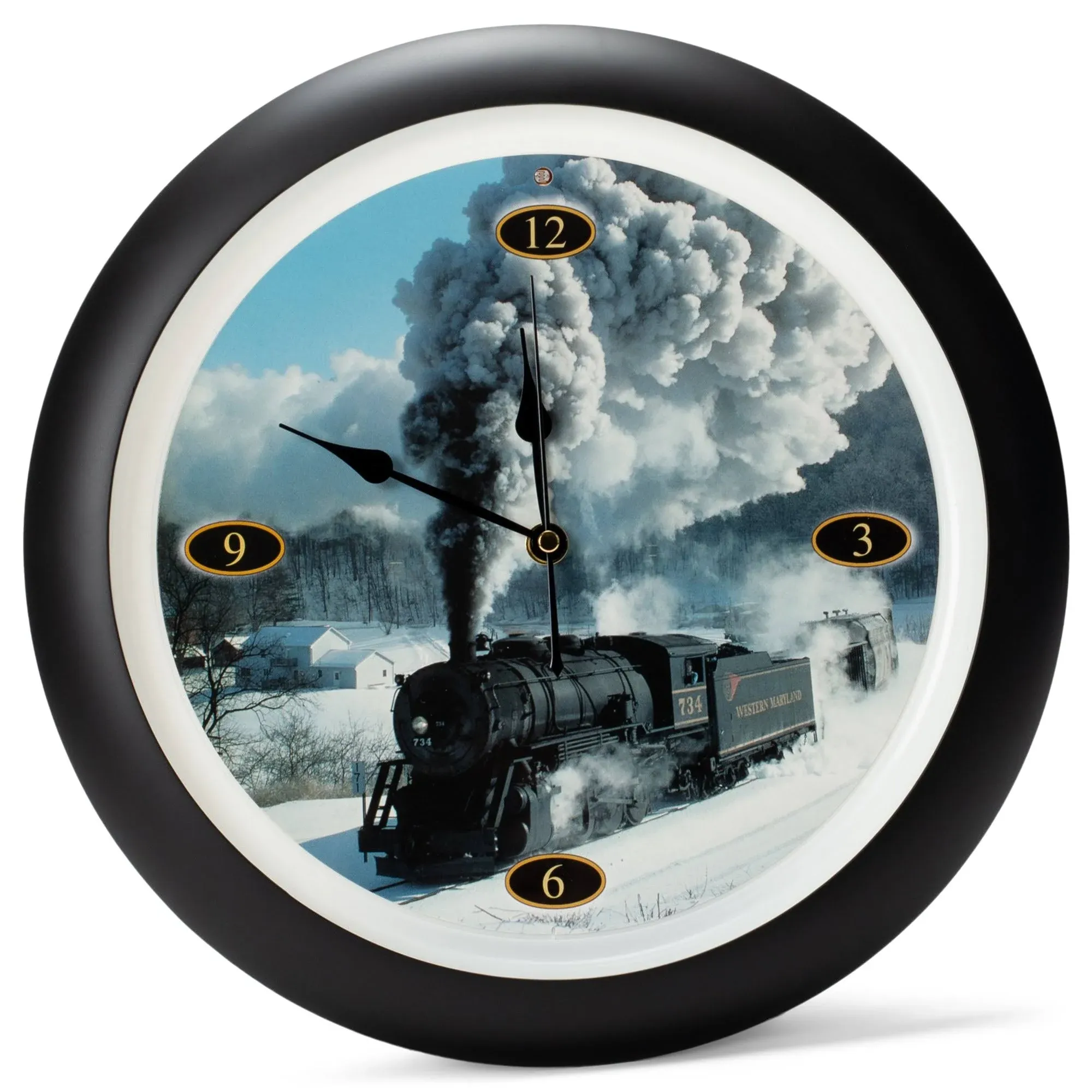 Locomotive Legends Steam Engine Train Sounds 13" Wall Clock