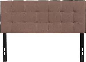 Flash Furniture Bedford Tufted Upholstered Full Size Headboard in Camel Fabric